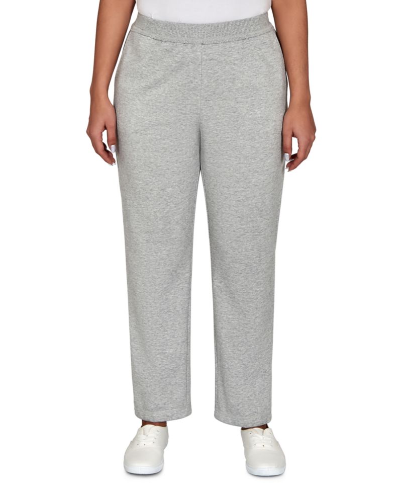 Women's Pull-On Straight-Leg Mid-Rise Poly-Cotton Blend Pants