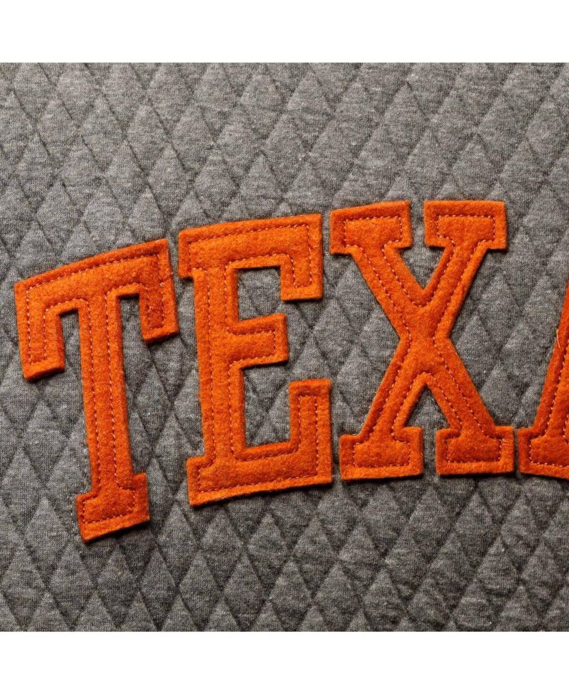 Women's Heather Charcoal Texas Longhorns Moose Quilted Pullover Sweatshirt
