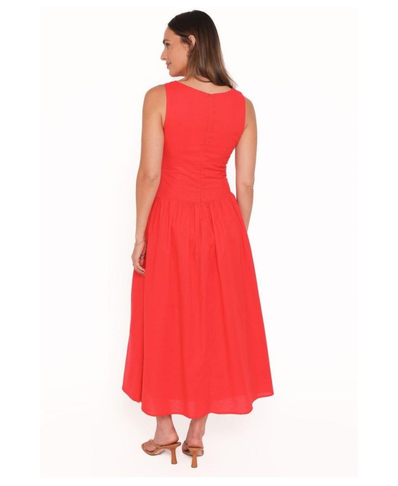 Women's Evie Drop-Waist Boat-Neckline A-Line Dress