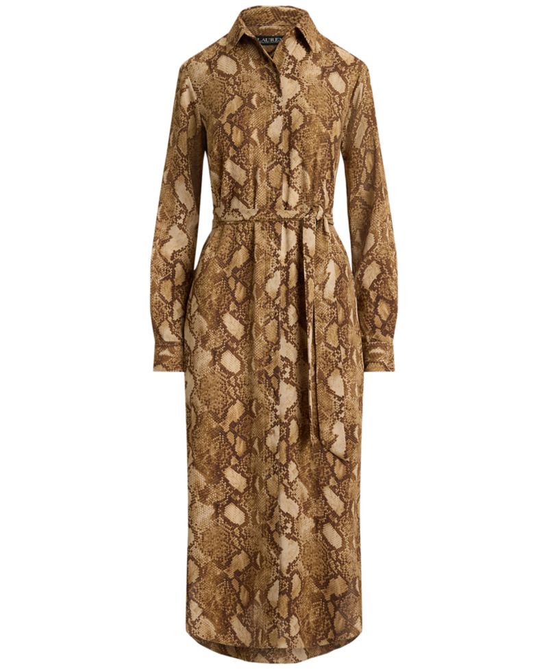 Women's Collared Long-Sleeve Shirt Dress