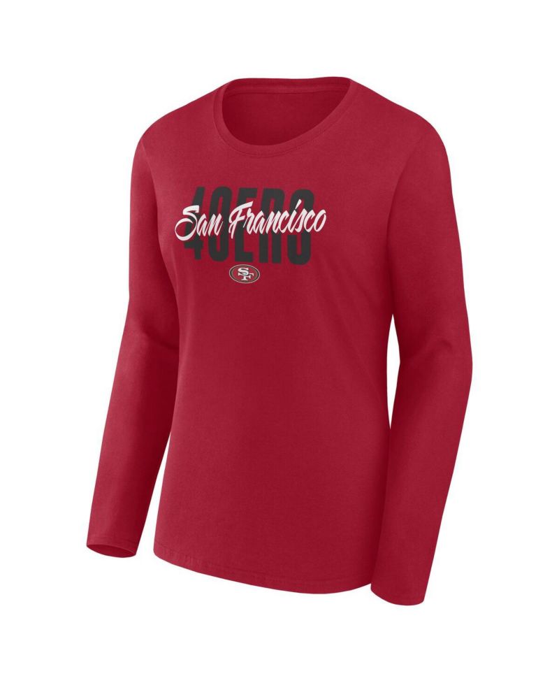 Women's Scarlet San Francisco 49ers Grip Long Sleeve T-Shirt
