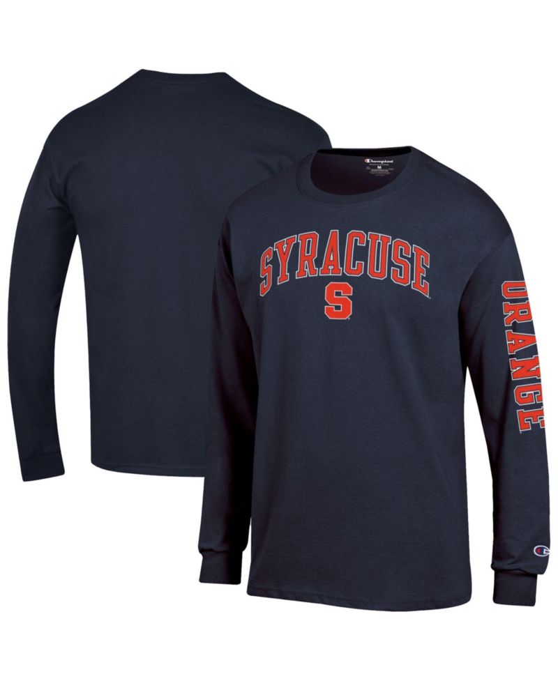Men's Syracuse Orange Arch Over Logo 2-Hit Long-Sleeve Crewneck T-Shirt
