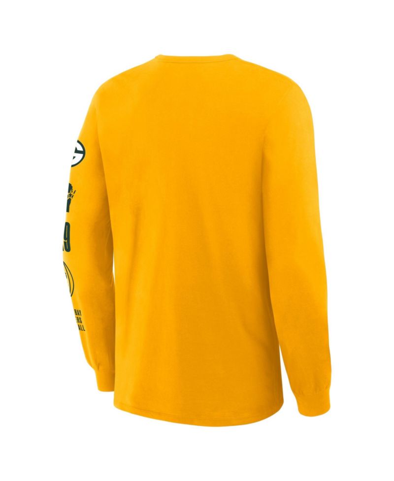 Men's Green Bay Packers Checkdown Pass Long-Sleeve Crew-Neck Classic-Fit T-Shirt