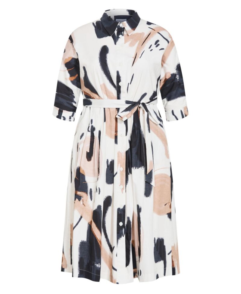 Women's Plus Size Exhibit Print Shirt Dress