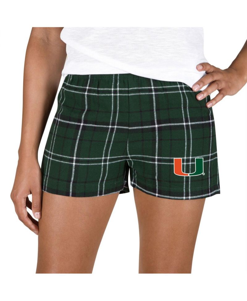 Women's Green/Black Miami Hurricanes Ultimate Flannel Shorts