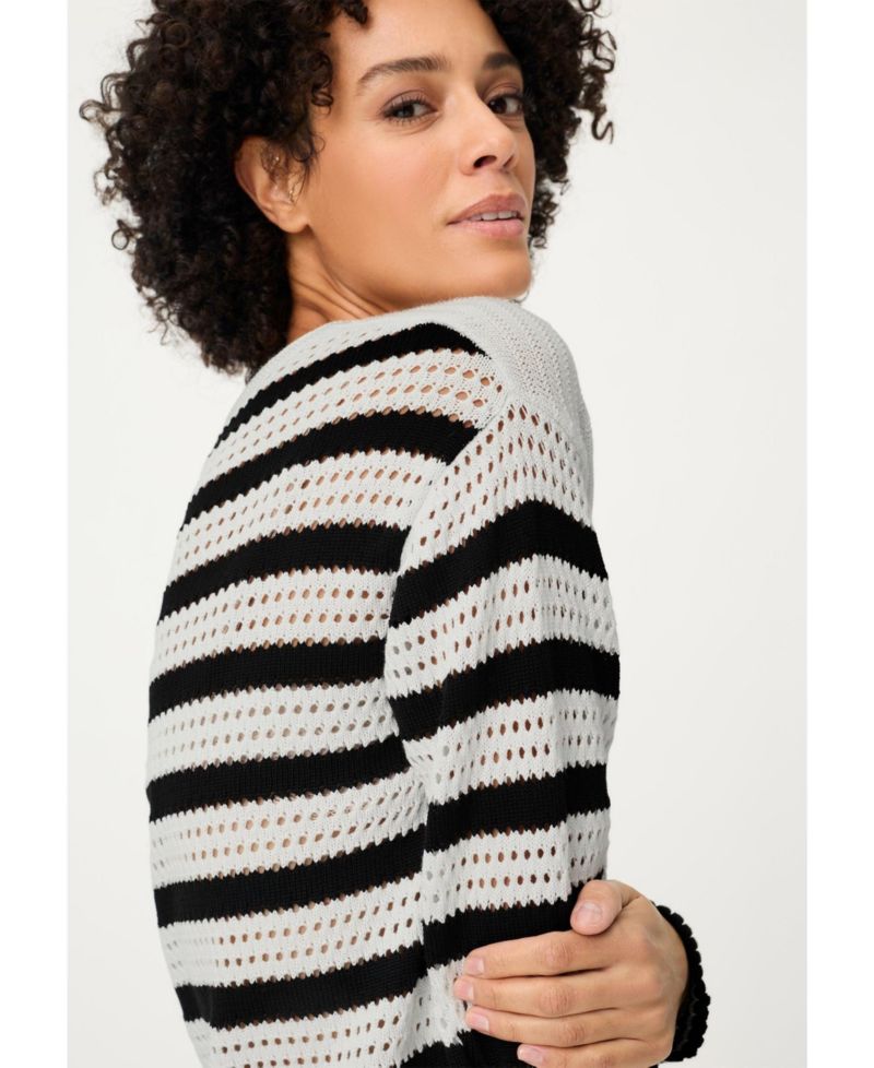 Women's Abstract Open Knit Sweater