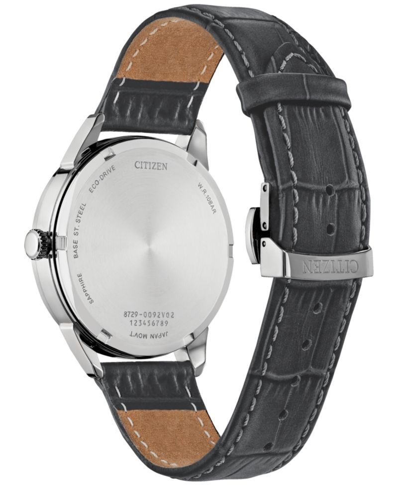 Eco-Drive Men's Rolan Gray Leather Strap Watch 40mm