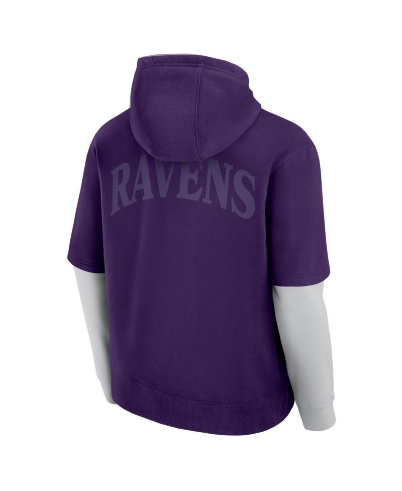 Men's and Women's Purple Baltimore Ravens Sleek Elements Pullover Hoodie
