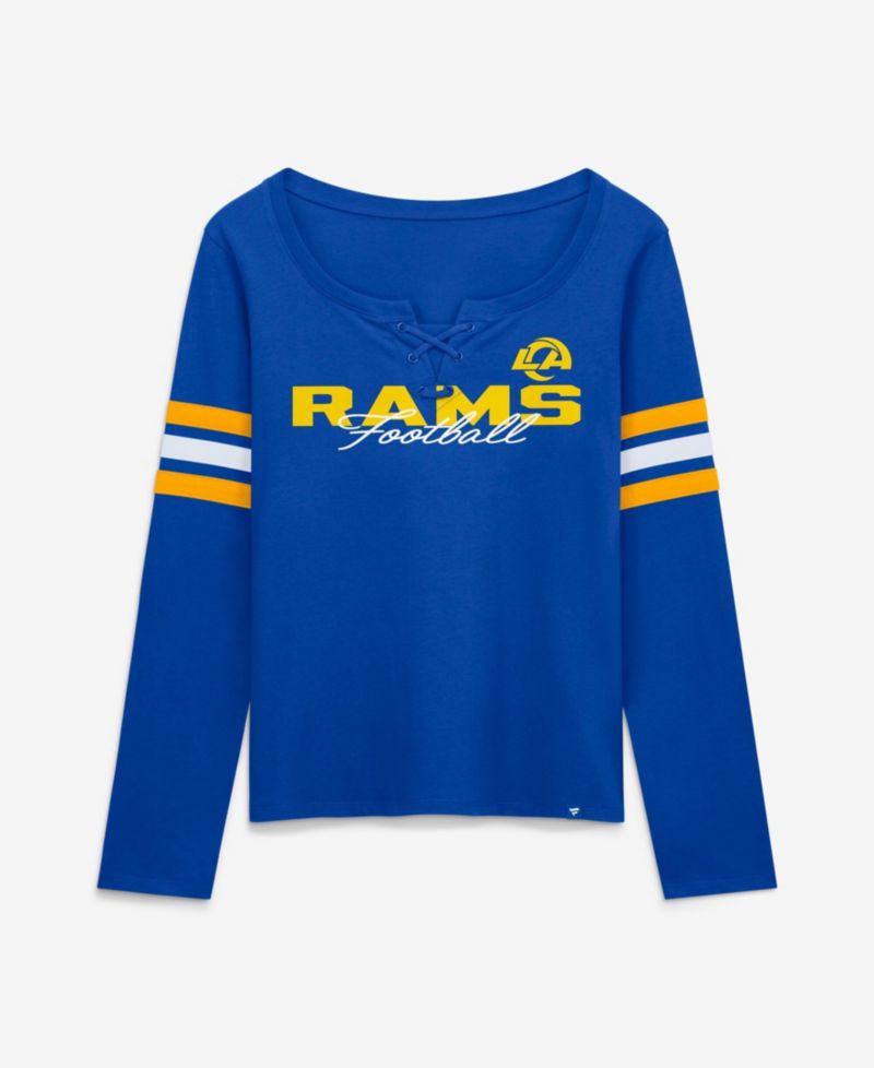 Women's Los Angeles Rams Team First Coverage Scheme Lace-Up Long Sleeve T-Shirt