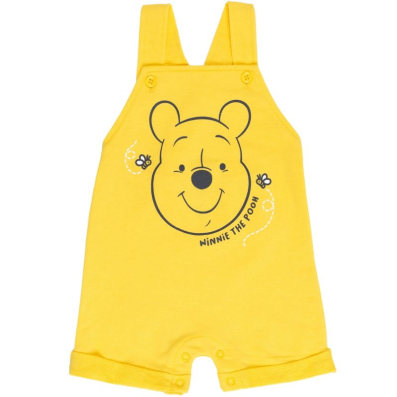 Baby Boys Tigger French Terry Short Overalls T-Shirt and Hat 3 Piece Outfit Set