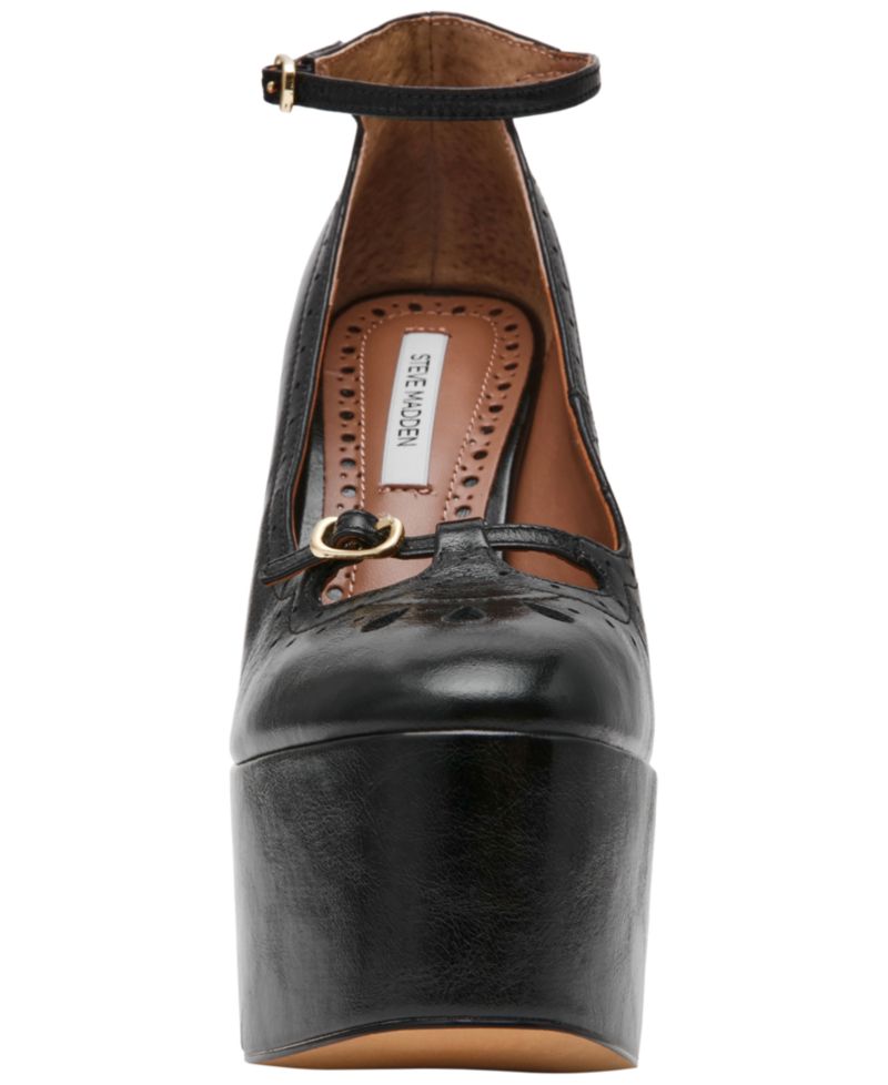 Women's Saxon High Platform Brogue Block Heel Pumps