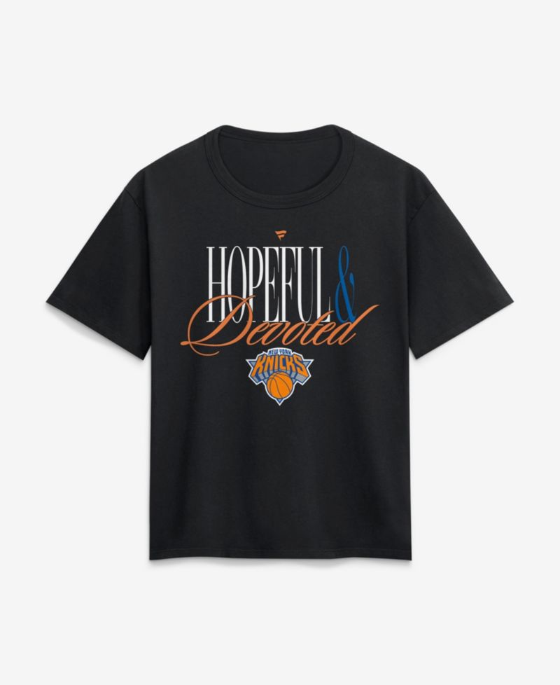 Women's Black New York Knicks Hopeful Devoted Legacy Cotton T-Shirt