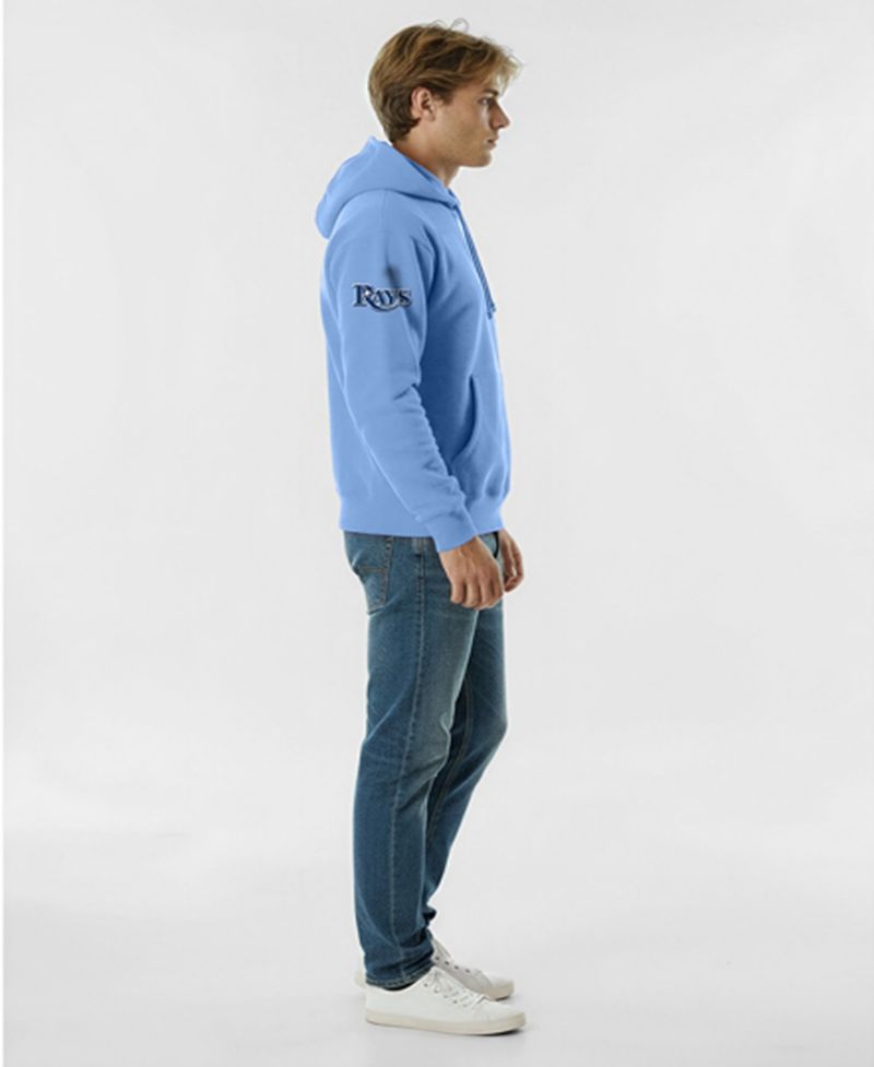 Men's Light Blue Tampa Bay Rays Reverse Weave Chenille Hoodie