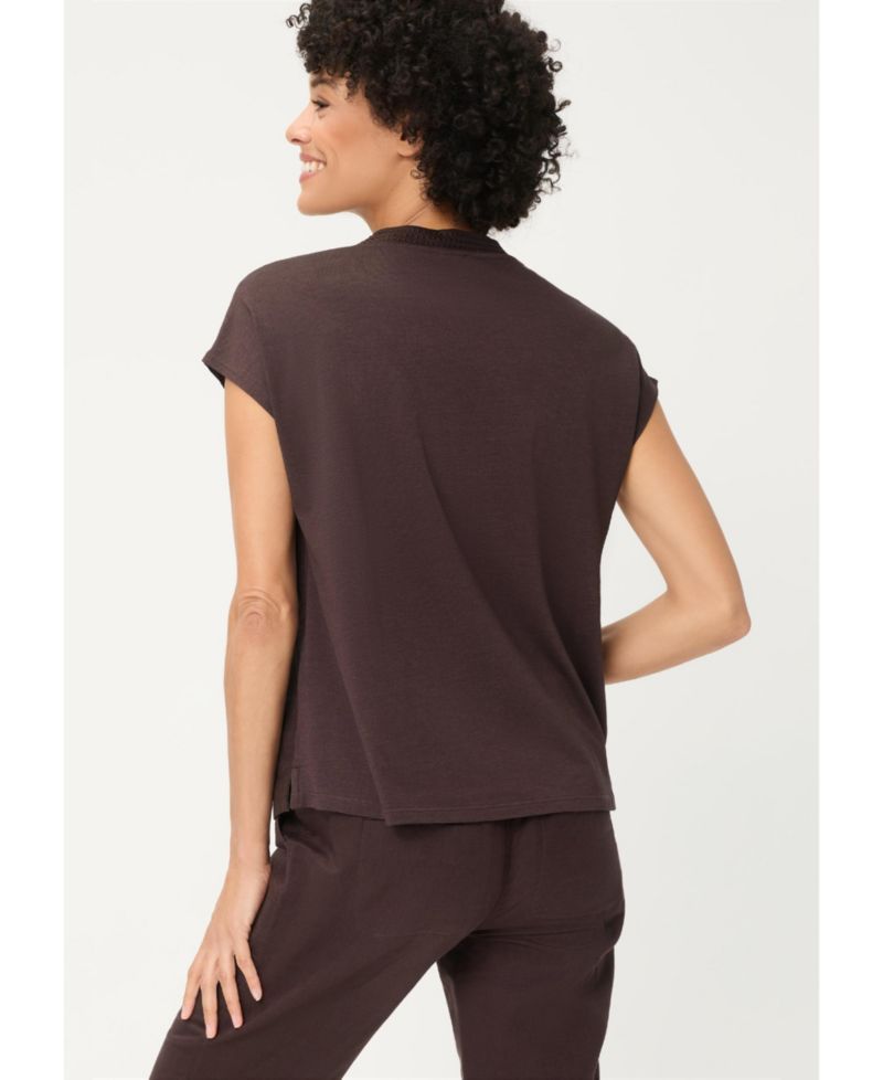 Women's Solid Mixed Media Tunic T-Shirt