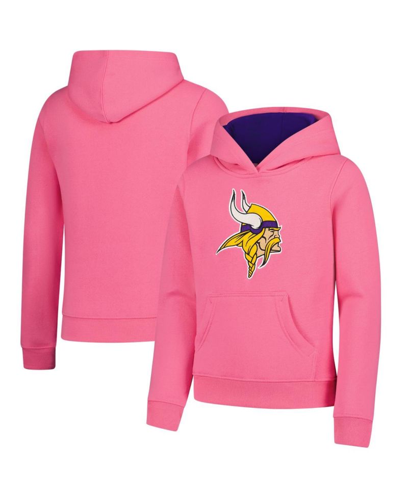 Big Boys and Girls Girl's Pink Minnesota Vikings Prime Hoodie