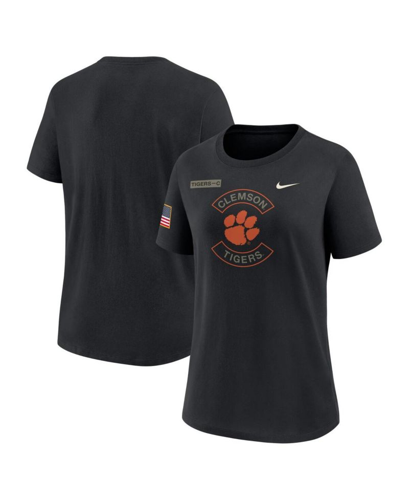 Women's Black Clemson Tigers 2025 Military Appreciation Dri-FIT T-Shirt