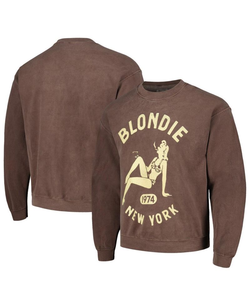 Men's Brown Distressed Blondie New York Pullover Sweatshirt