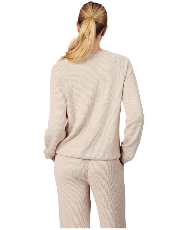 Women's Ripple Knit Long Sleeve Pullover Top