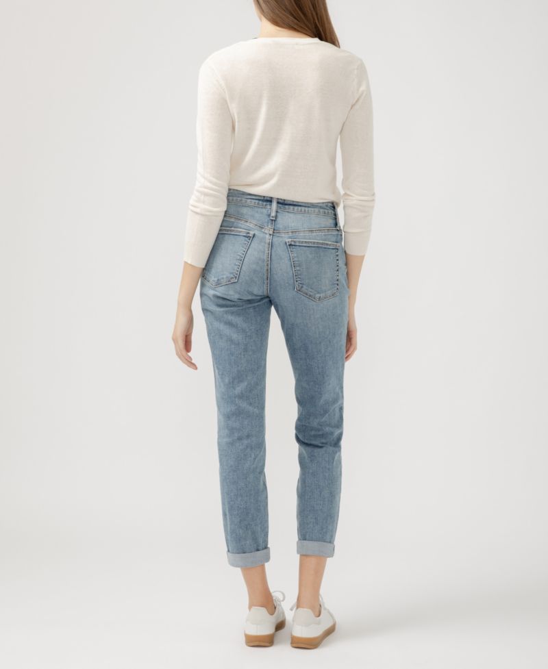 Women's Boyfriend Mid Rise Slim Leg Luxe Stretch Jeans