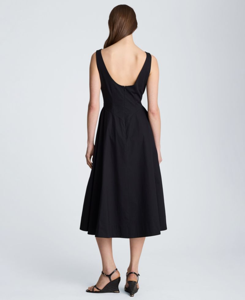 Women's Sleeveless Boat Neck Midi Dress