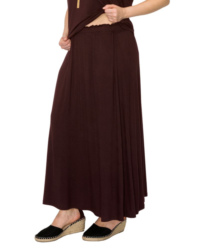 Plus Size Elastic Waistband Maxi Skirts