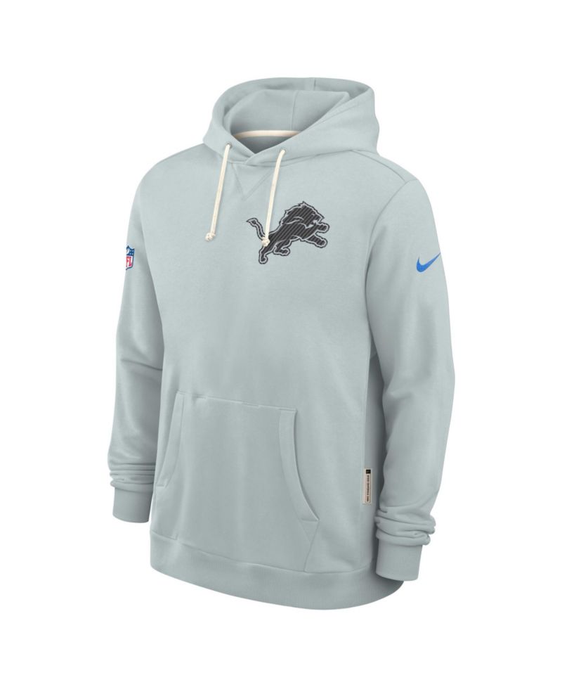 Men's Silver Detroit Lions 2026 Rivalries Collection Sideline Pullover Hoodie