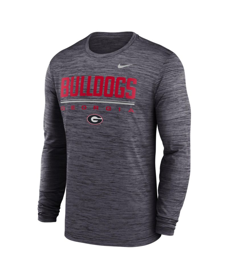 Men's Black Georgia Bulldogs Sideline Velocity Dri-FIT Long Sleeve T-Shirt
