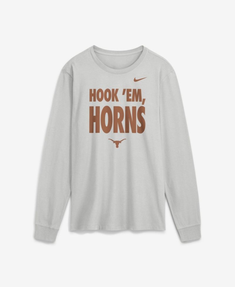Men's Gray Texas Longhorns 2026 Sideline Slogan Dri-FIT Long Sleeve T-Shirt