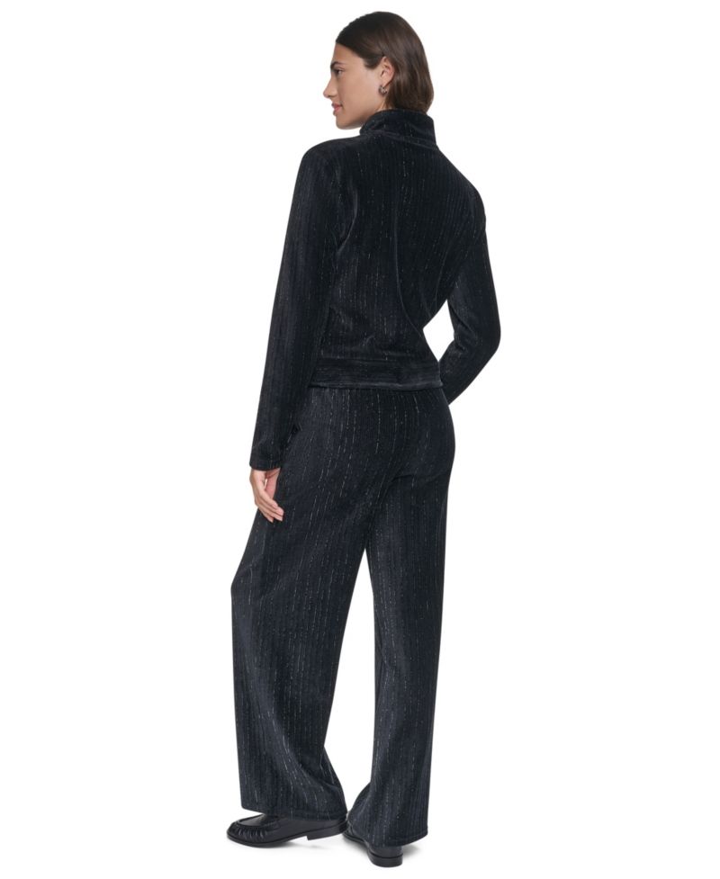 Women's Long-Sleeve Lurex Velvet Jacket