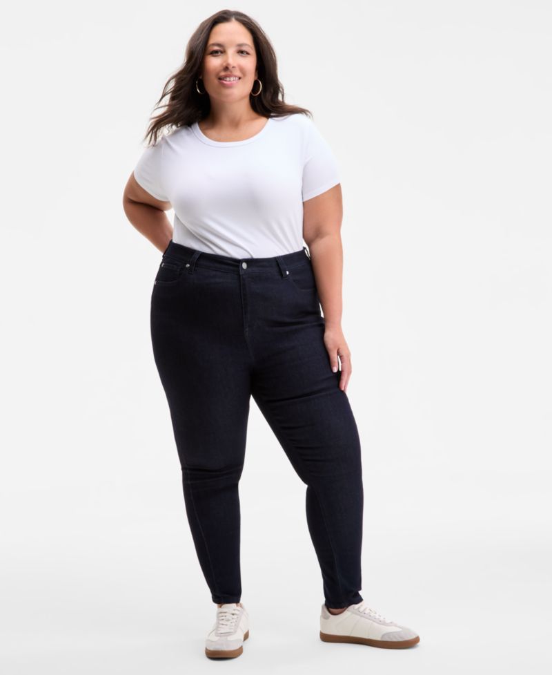 Trendy Plus Size High-Rise Skinny Jeans