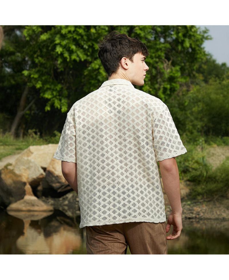 Men's Off-White Oblique Oversized Polo T-Shirt