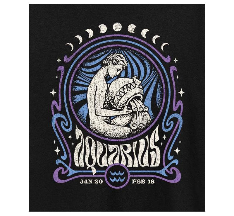 Aquarius Zodiac Plus Size Graphic T-Shirt