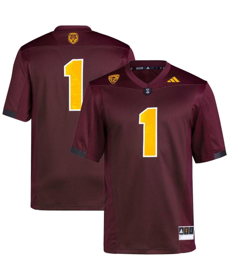 Men's #1 Maroon Arizona State Sun Devils Premier Football Jersey
