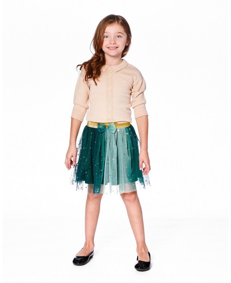 Girl 3/4 Sleeve Knitted Sweater Beige - Child