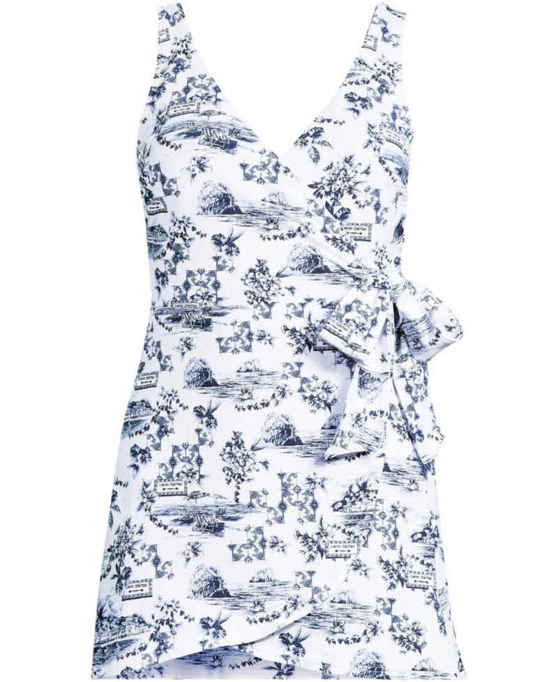 Women's Side Tie Mini Swim Dress Swimsuit