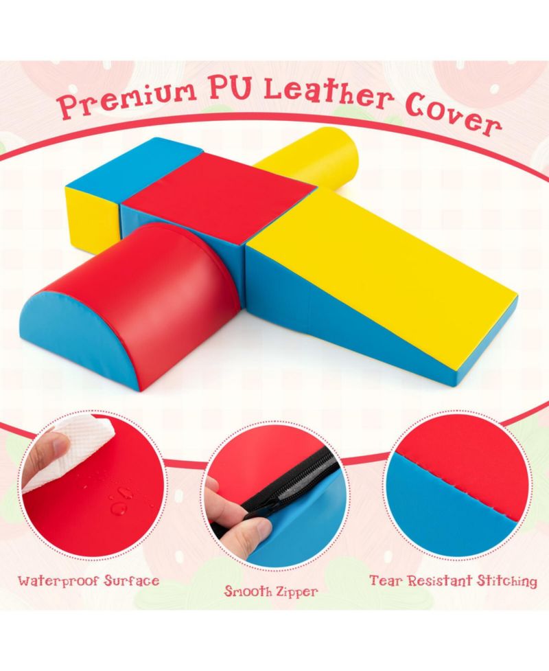 5PCS Kids Climb and Crawl Activity Playset Soft Foam Block Toddler Play Structure