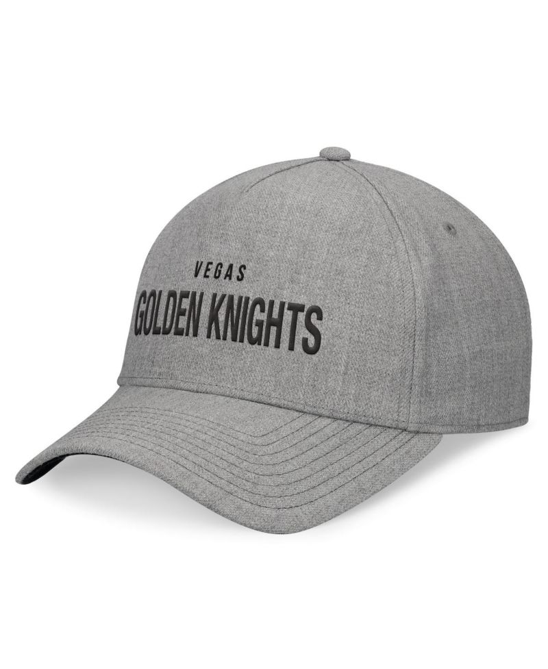 Men's Heather Gray Vegas Golden Knights Elements A-Frame Leather Strap Back Hat