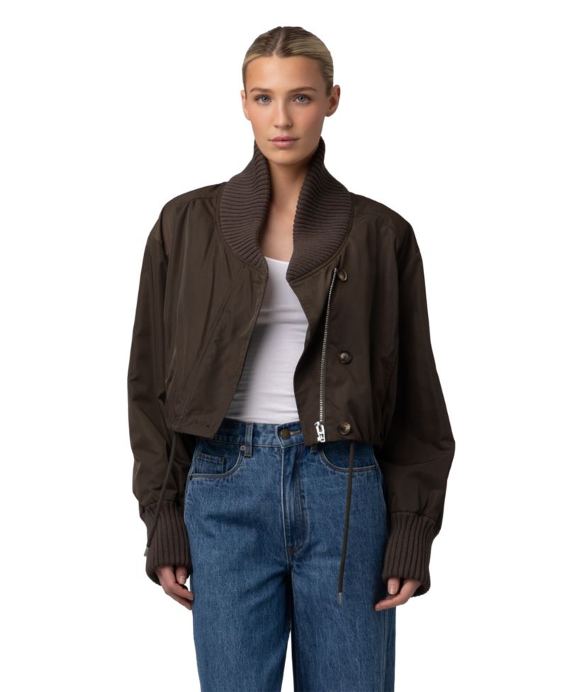Women's Ribbed Shawl Collar Jacket