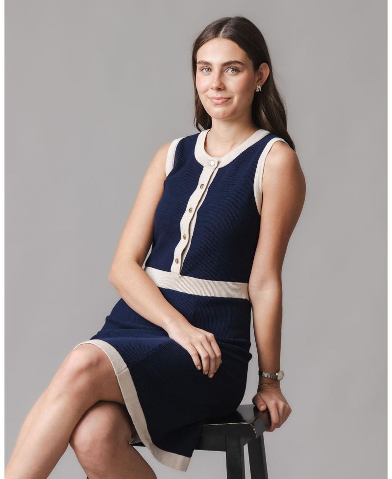 Women's Organic Sleeveless Button Front Sweater Dress