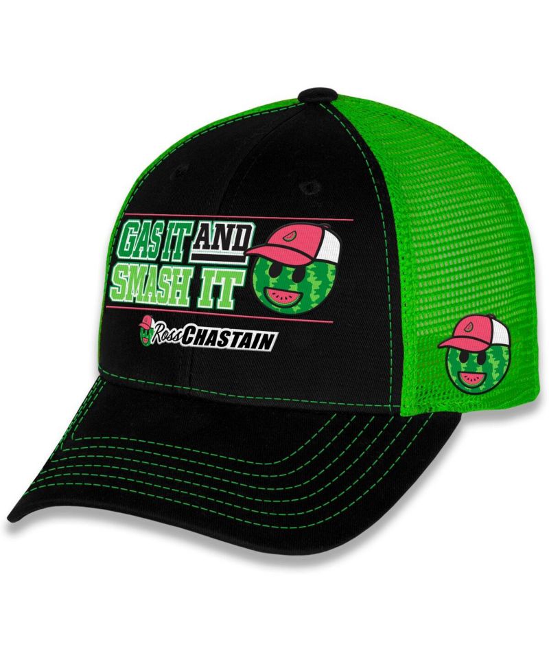 Men's Black/Green Ross Chastain Gas It Smash It Adjustable Hat