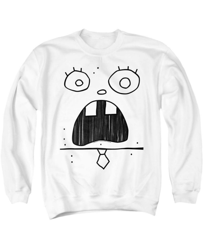 Men's Doogle Face Long-Sleeve Graphic Crewneck Sweatshirt