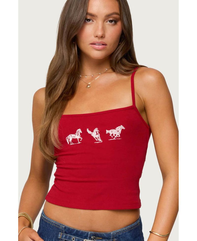 Womens Wild Horses Graphic Tank Top