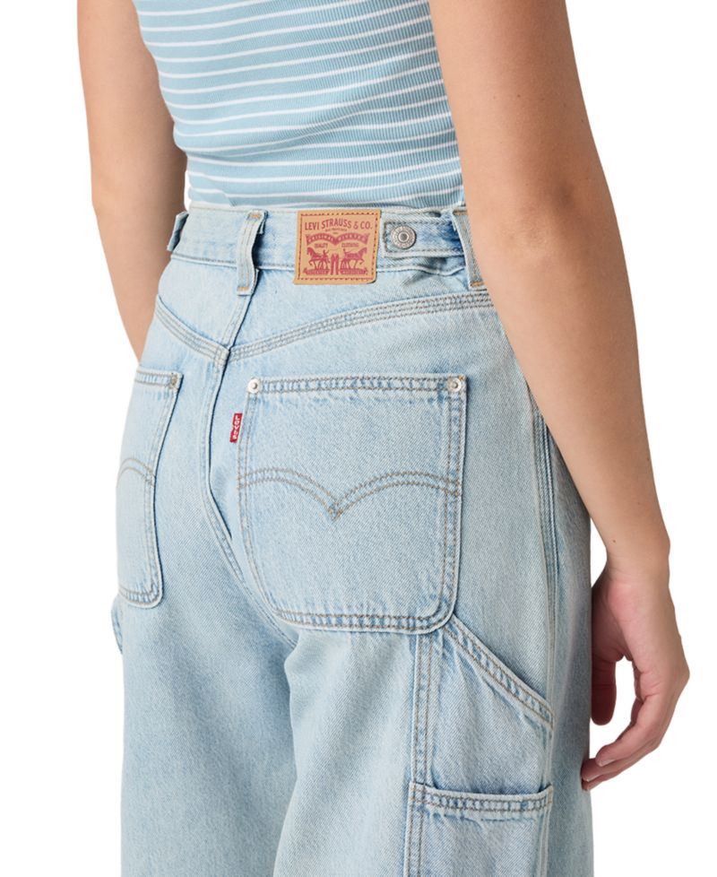 Women's Cinch-Waist Carpenter Lightweight Baggy Jeans