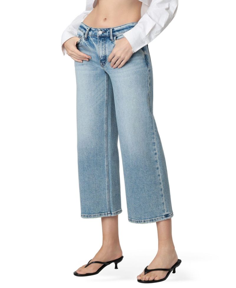 Women's Low Rise Tinted Crop Wide Leg Jeans