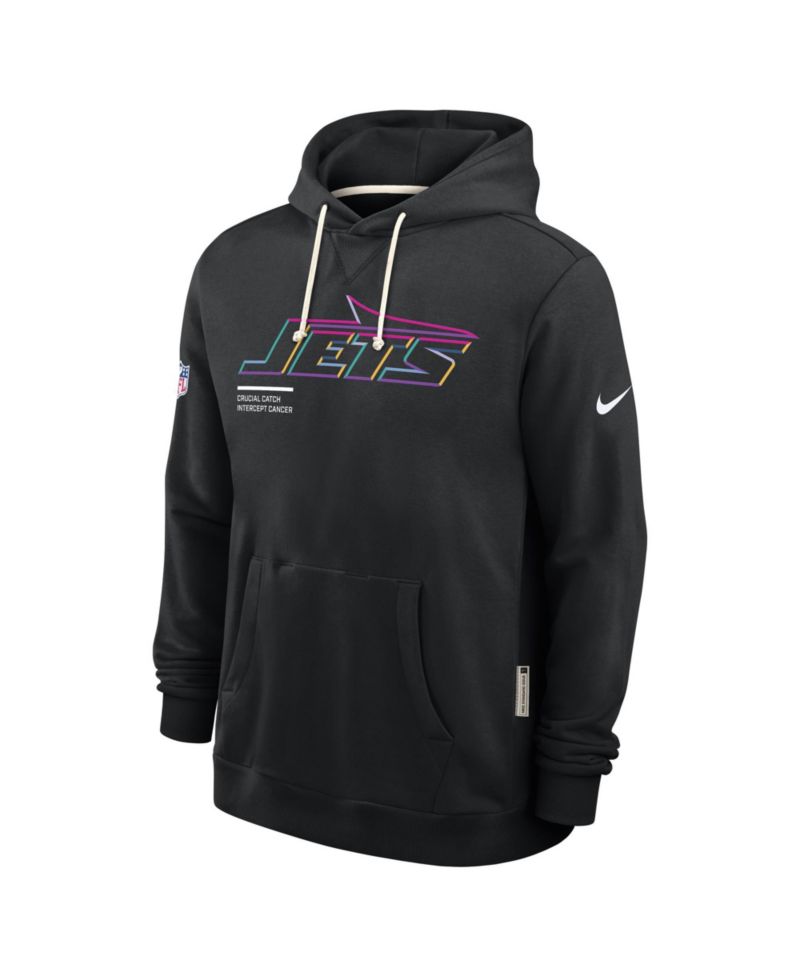Men's Black New York Jets 2025 NFL Crucial Catch Sideline Standard Issue Dri-FIT Hoodie
