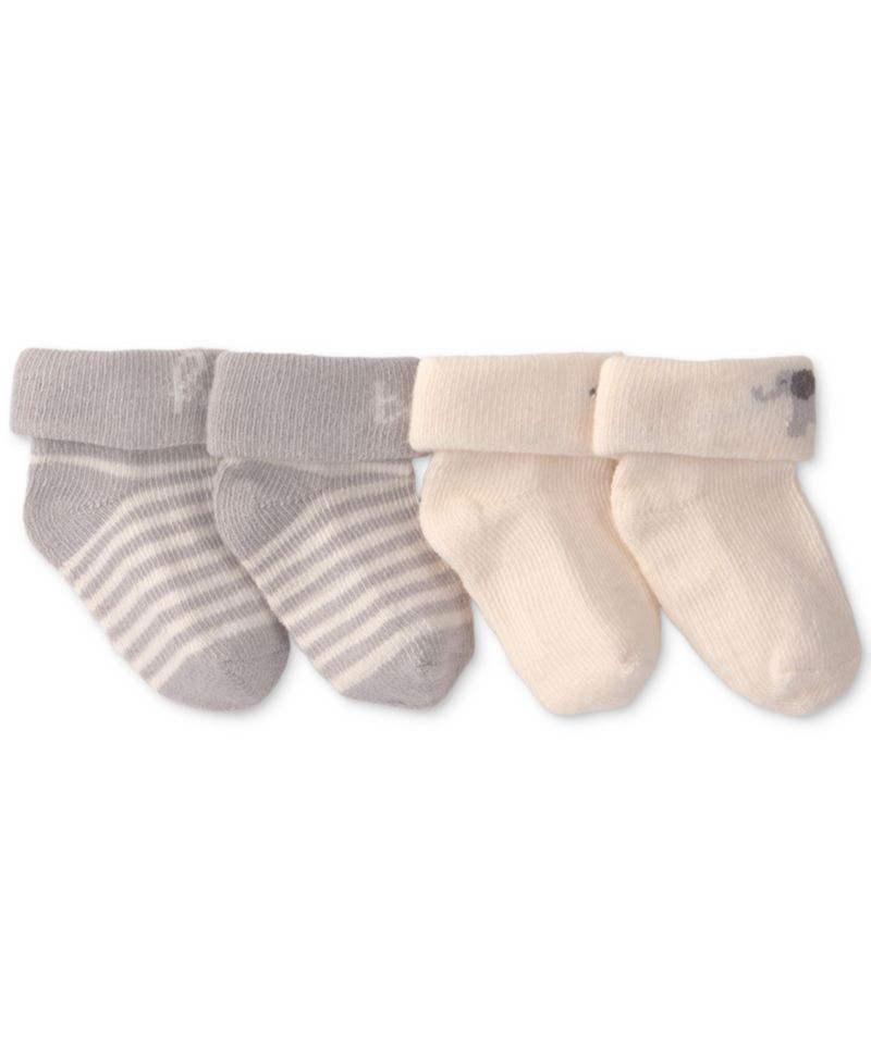 Baby Boys' or Baby Girls' Hello Baby Foldover Socks, 2-Pack