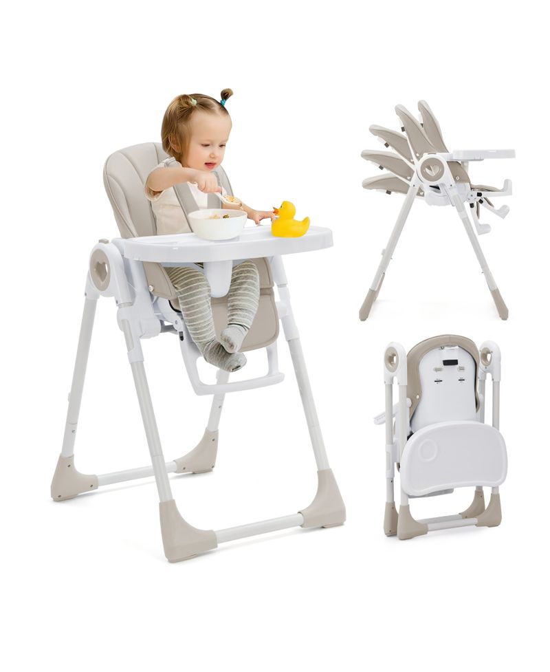 39.4L x 21.3W x 28H in Toddler High Chair with Removable Tray and Safety Harness, Baby Booster Seat for Dining Room Kitchen