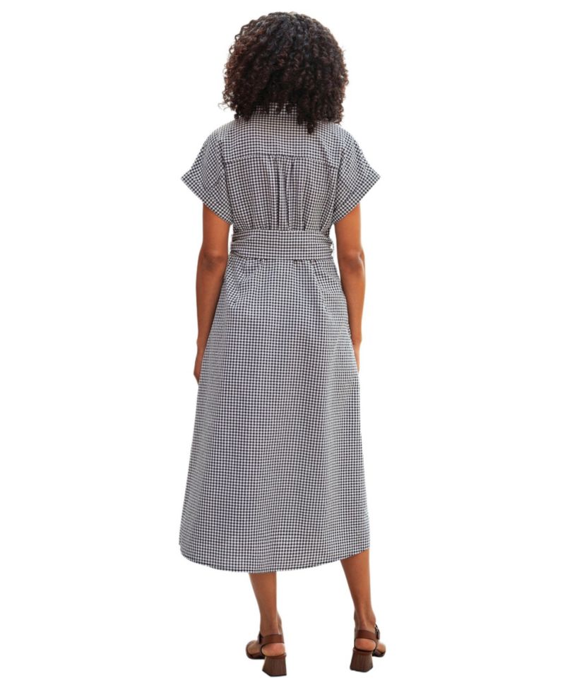 Women's Gingham Relaxed Shirt Dress