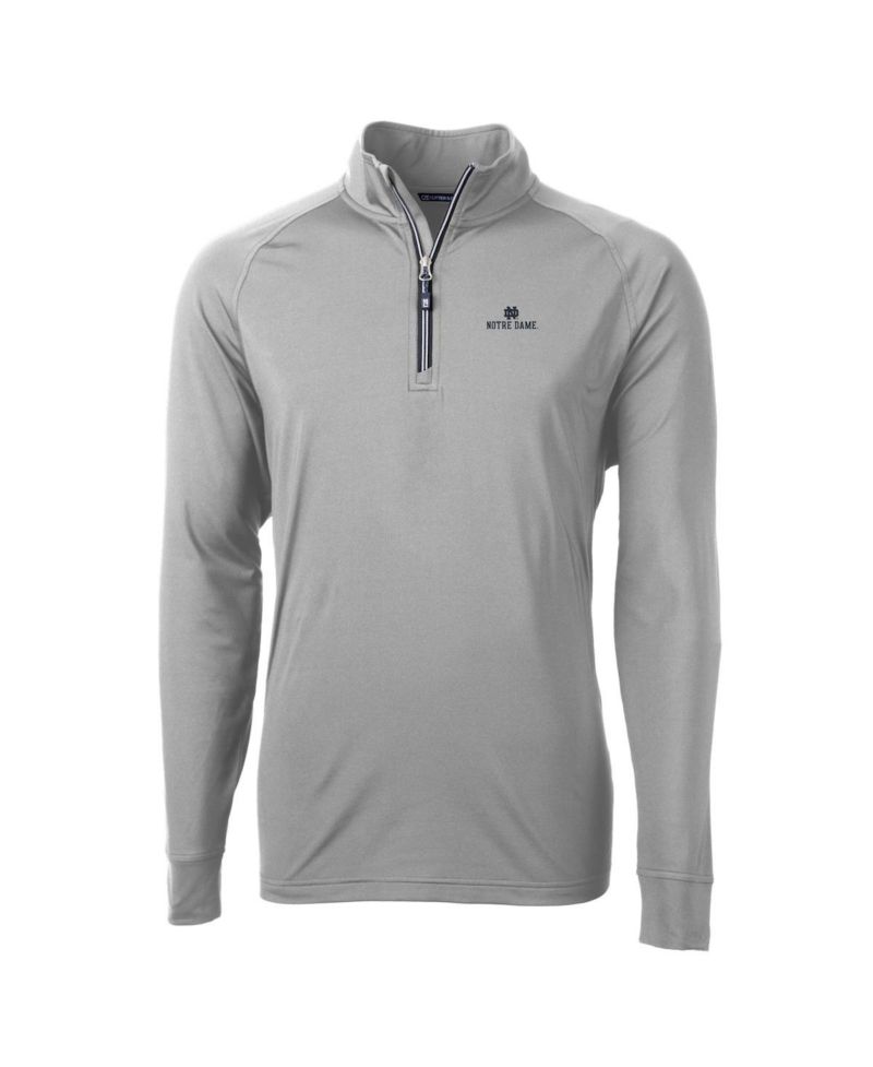 Men's Gray Notre Dame Fighting Irish Adapt Eco Knit Quarter-Zip Pullover