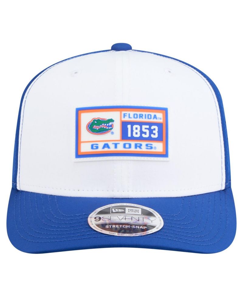 Men's White/Royal Florida Gators Perforated Patched 9SEVENTY Adjustable Hat